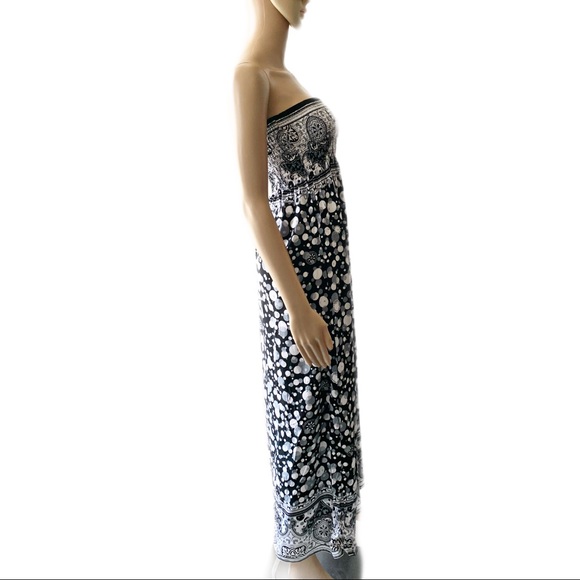 Milano Black Printed Halter Maxi Dress Size M - Picture 6 of 8